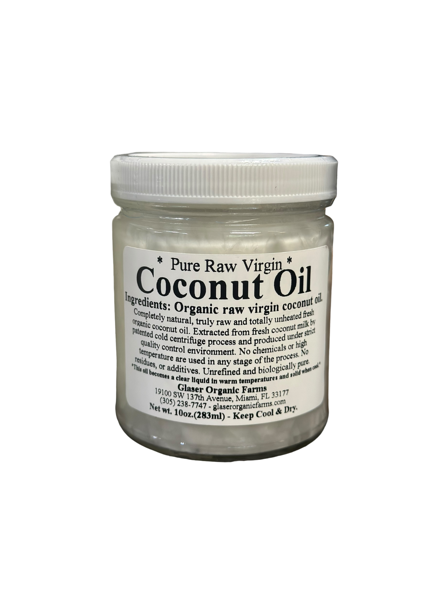 Raw virgin Coconut Oil 10 oz.