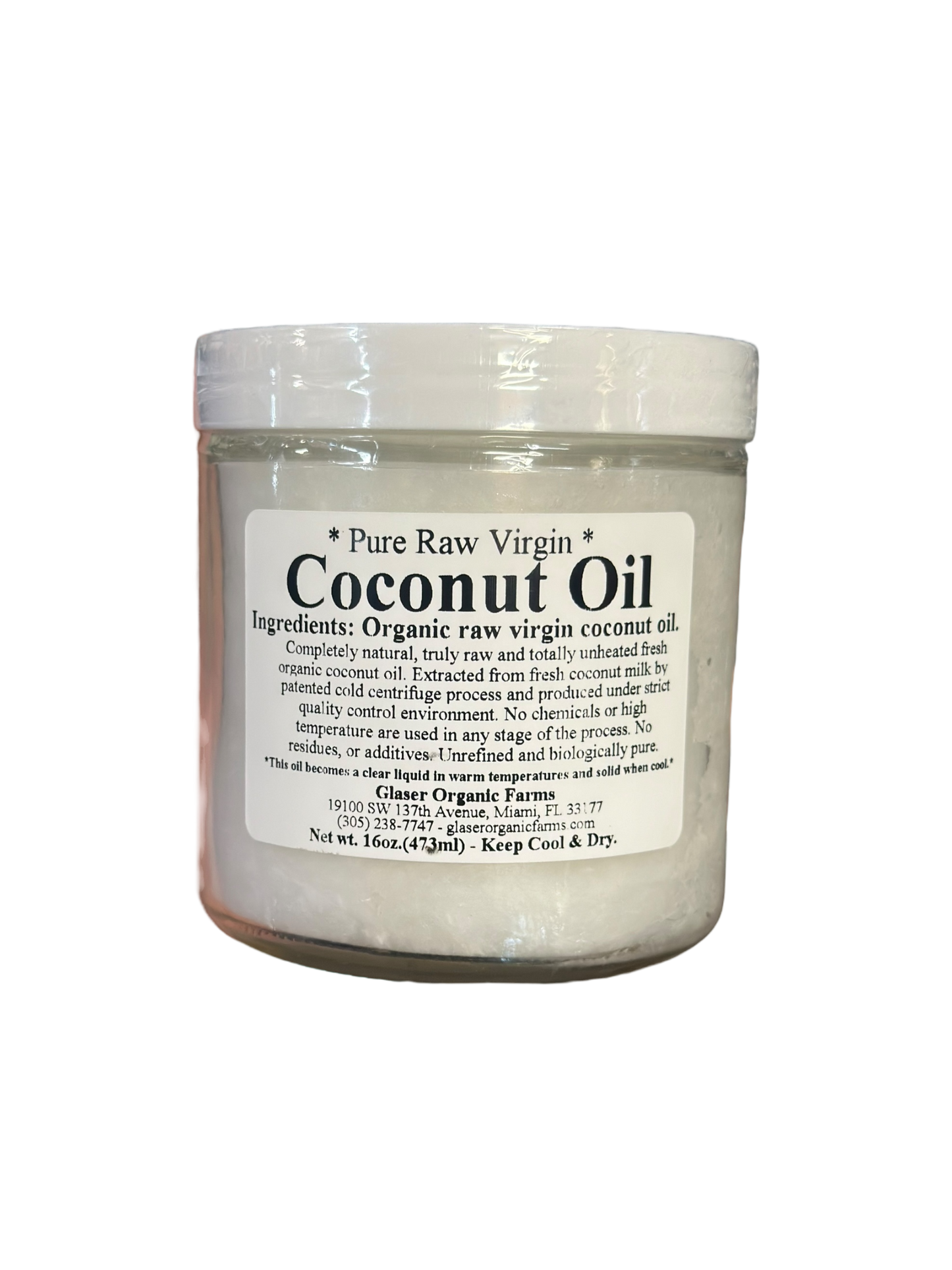 Raw Virgin Coconut Oil 16 oz.