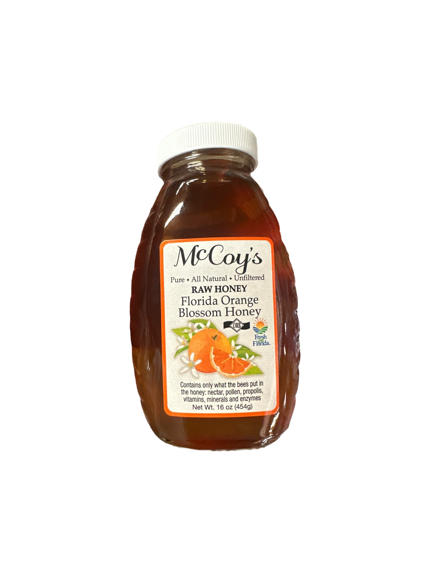 Florida Orange Blossom Honey 16 oz. - McCoy’s Raw Honey