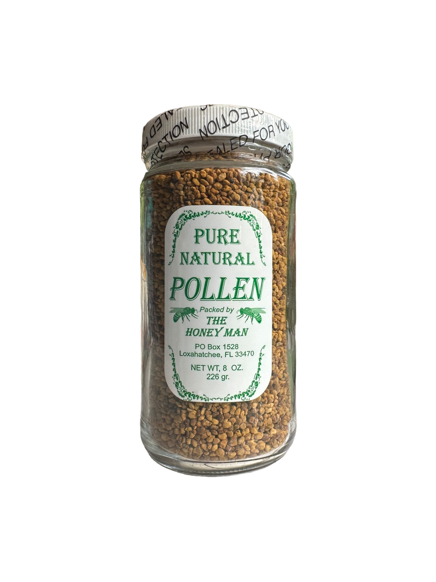 Pure Natural Bee Pollen 8 oz. - glass jar