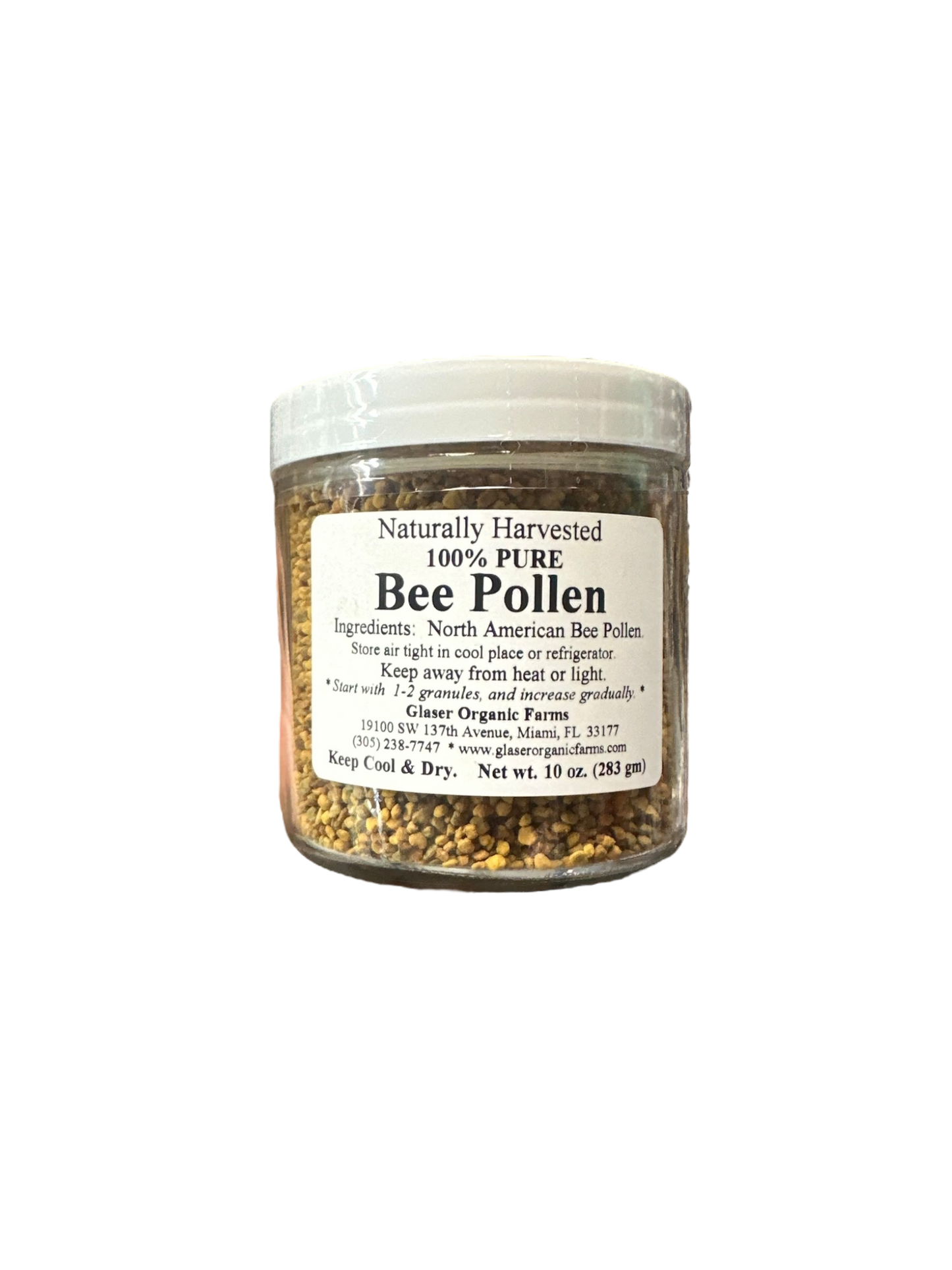 Naturally Harvested 100% Bee Pollen 10 oz. - plastic jar